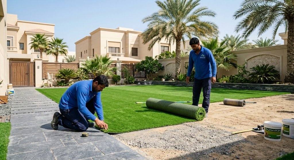 العنوان: 
تركيب مظلات حدائق وبرجولات حديثة بالكويت

الـ ALT: 
تصميم هندسي لبرجولة مظللة تحيط بها مساحات خضراء من الثيل الصناعي في حديقة كويتية

الكلمات التوضيحية: 
مظلات حدائق، برجولات، تنسيق حدائق الكويت، ظل، لاندسكيب، تصميم خارجي

وصف الصورة: 
صورة احترافية تُظهر مظلة خشبية عصرية (برجولة) مثبتة بإحكام داخل حديقة منزلية، مع تنسيق متقن للأشجار والمسارات الحجرية تحتها، مما يخلق منطقة جلوس هادئة ومنعزلة.